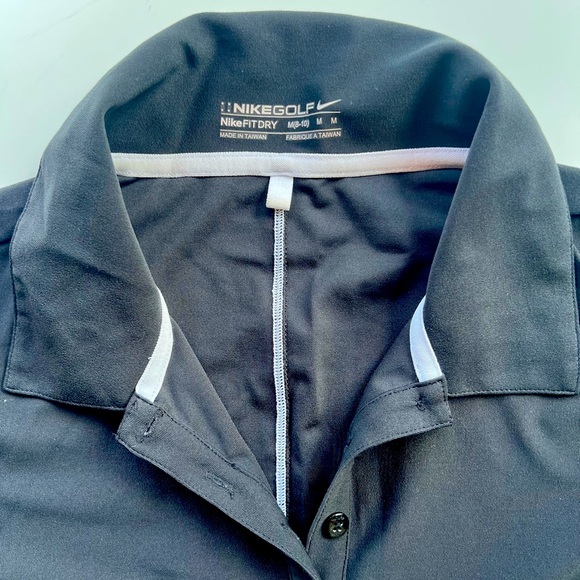 Nike Black Polo Shirt with White Accents - Picture 4 of 5